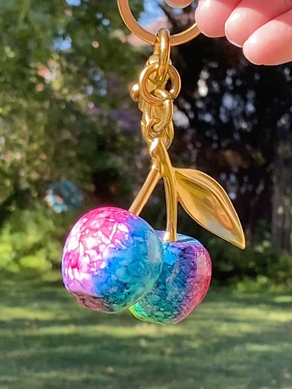 Apple Ball Multi Color Bag Charm/KeyChain